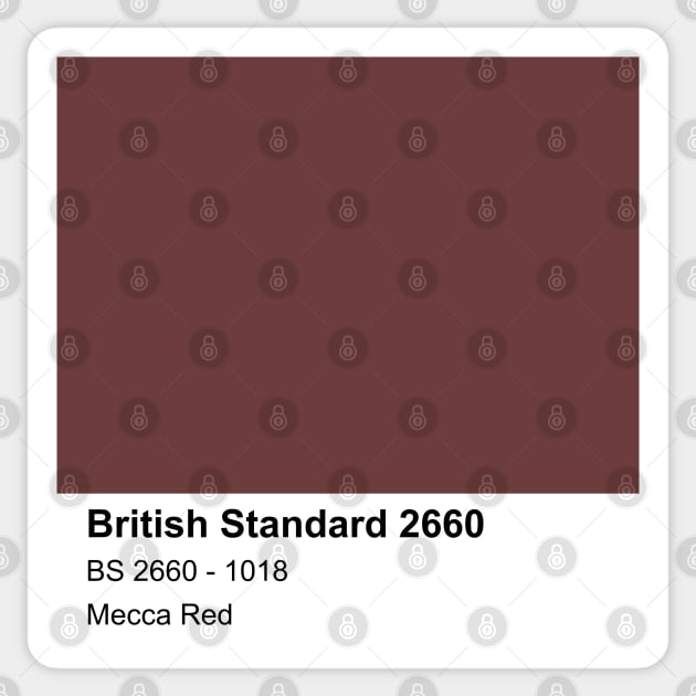 Mecca Red British Standard 1018 Colour Swatch Sticker by mwcannon